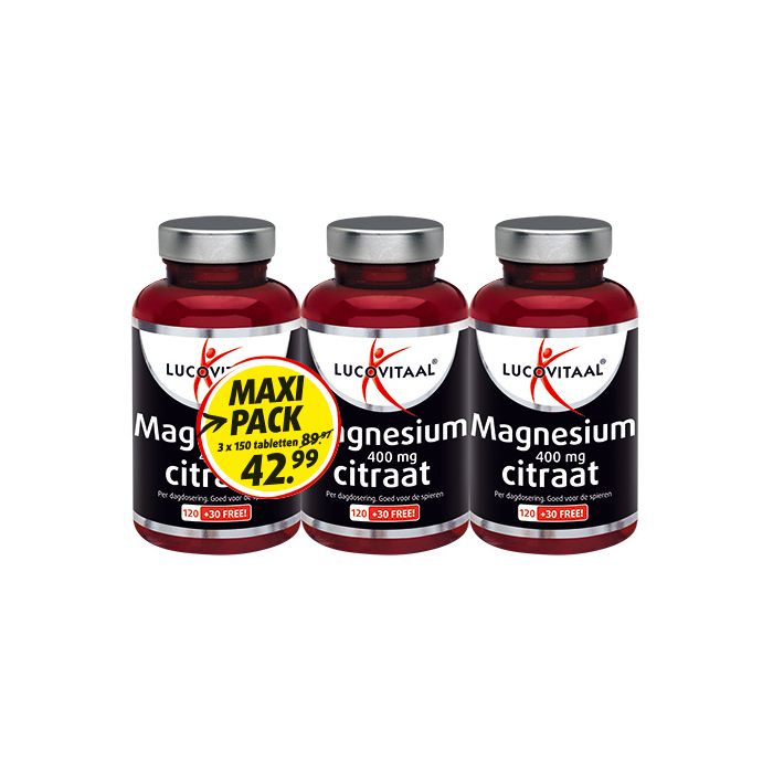 Ideaal Onophoudelijk wassen Magnesium Citraat 400 mg 3-pack